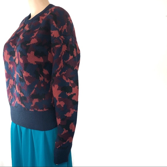 Joie Brycen Camo Wool Sweater Multicolored Medium - Picture 4 of 8